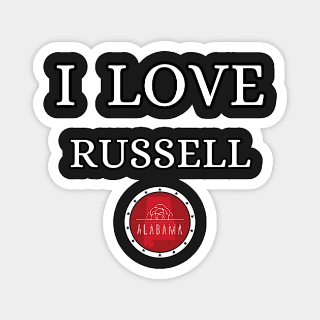 I LOVE RUSSELL | Alabam county United state of america Magnet by euror-design