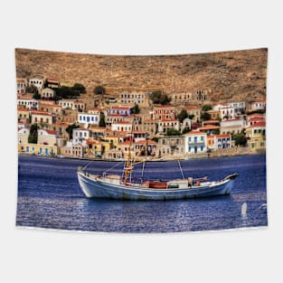 Halki Fishing Boat Tapestry