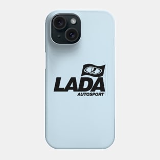 Lada Autosport with flag logo (black) Phone Case