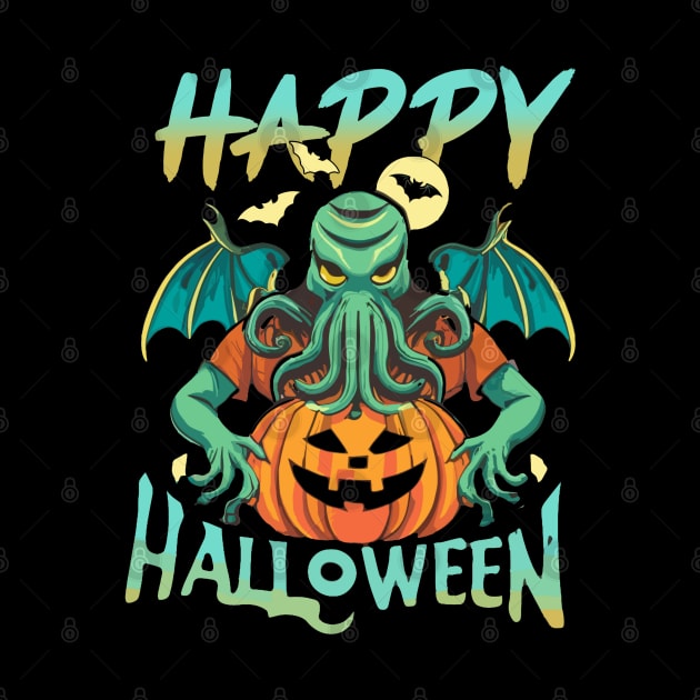 CTHULHU says HAPPY HALLOWEEN by INLE Designs