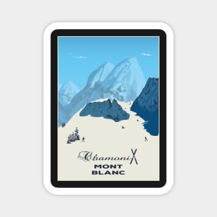 Mont Blanc, Chamonix, Travel Poster Magnet