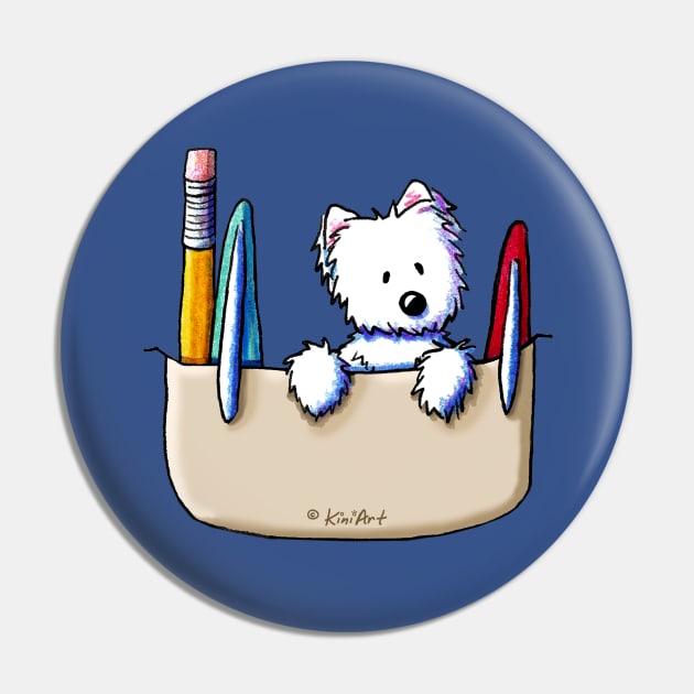 KiniArt Westie Pocket Protector Pin by KiniArt