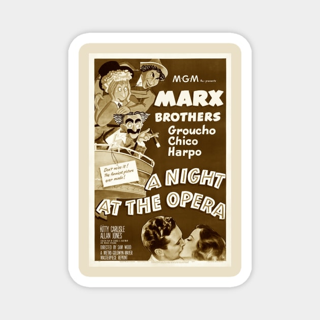 A Night At The Opera (Sepia) Magnet by Vandalay Industries