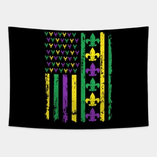 Mardi gras americain flag Tapestry