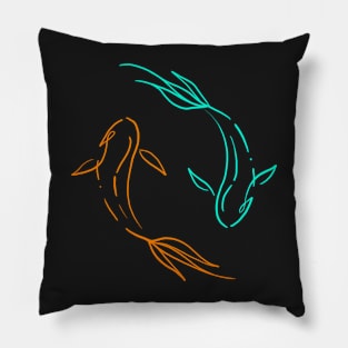 Koi Fish Line Art Collection Pillow