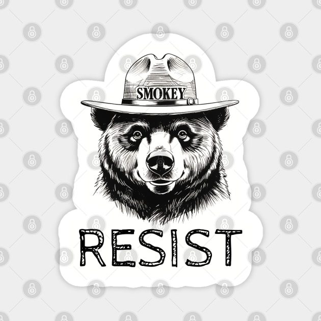 Smokey The Bear Resist Magnet by Creatifly Graphic Tees