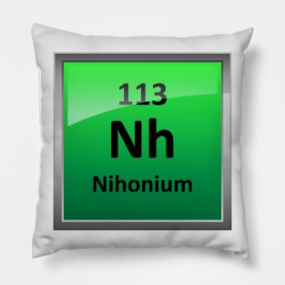 Nihonium or Element 113 Periodic Table Symbol Pillow