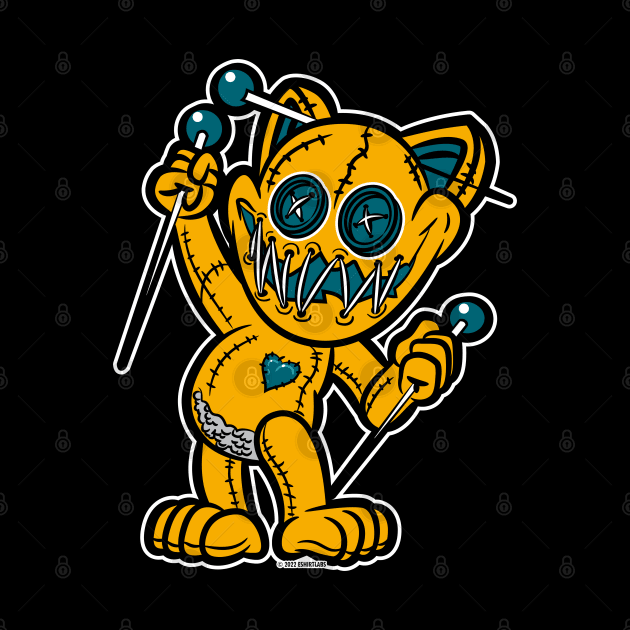 Happy VooDoo Kitty Cat Doll Jacksonville Colors by eShirtLabs