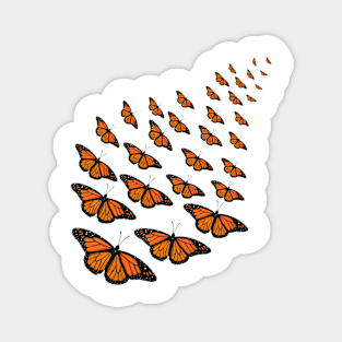 Flock of Monarch Butterflies Pattern Magnet