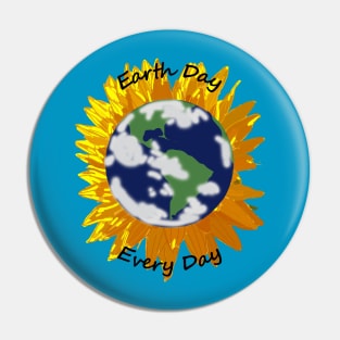 Abstract Sunflower Planet Earth Day is Every Day Pin