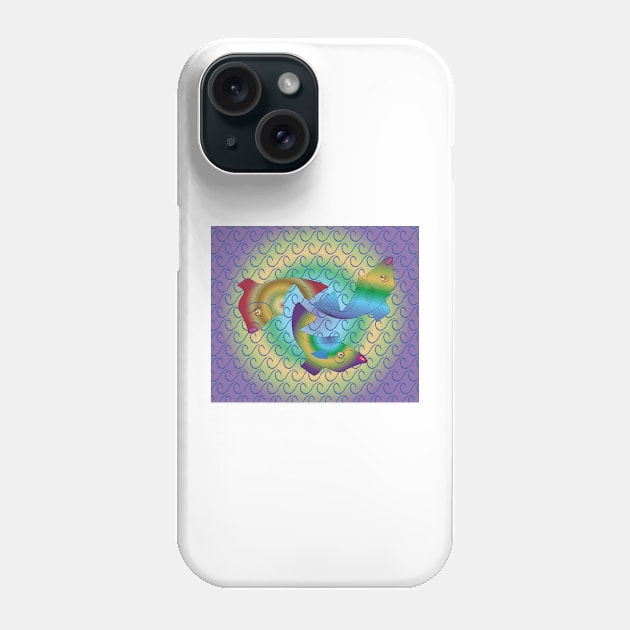 3 fish in a circle Phone Case by shimaart