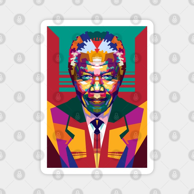 Nelson Mandela WPAP Magnet by RJWLTG