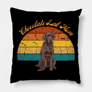 Retro Chocolate Lab Mom Pillow