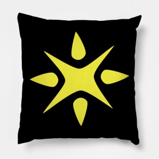 Large Geometric abstract snowflake in bright yellow Pillow