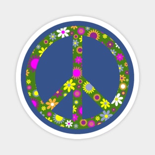 Retro Peace Sign Flower Power Gift Magnet