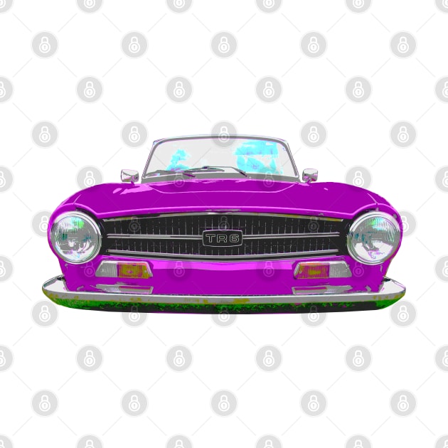 Triumph TR6 1970s classic British sports car purple by soitwouldseem