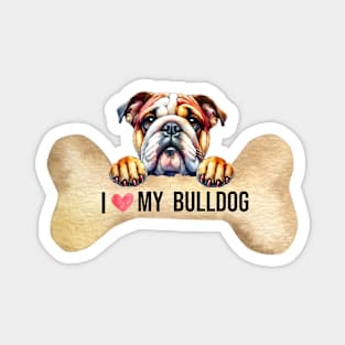 I Love My Bulldog Magnet