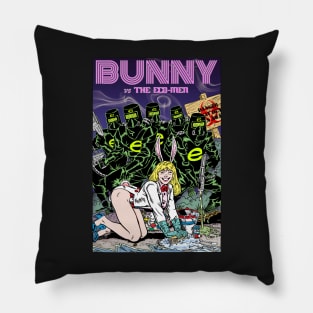 Bunny vs the Eco-Men Pillow