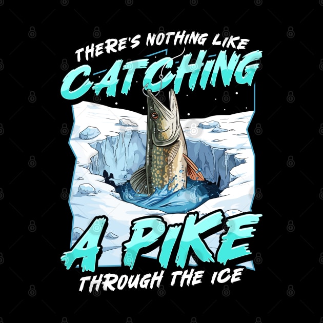 Ice Fishing Pike Funny Humor Sayings Quotes by E