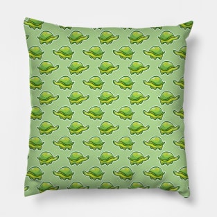 Long Neck Green Turtle Pattern Pillow