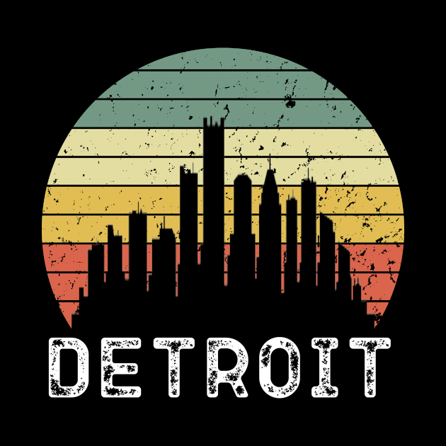 Detroit City Skyscraper Skylines Vintage Design by OriginalGiftsIdeas