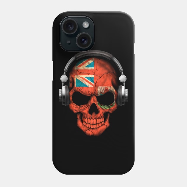 Dark Skull Deejay with Bermuda Flag Phone Case by jeffbartels