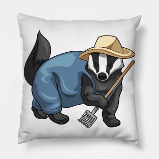 Honey badger Farmer Rake Pillow