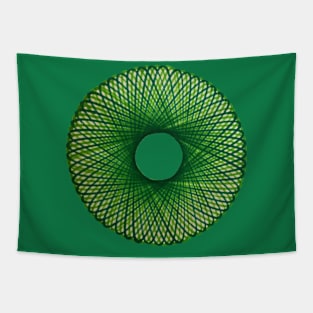 Spirograph Green Gingham-esque Pattern Tapestry