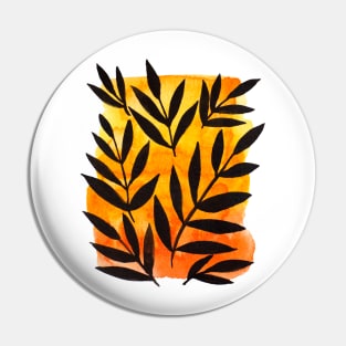 Black branches - orange background Pin