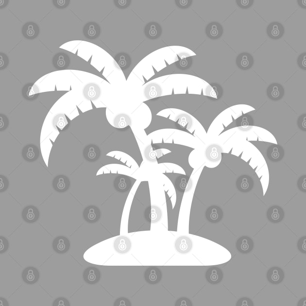 White Coconut Tree Summer Tropic Design on Gray by Syressence