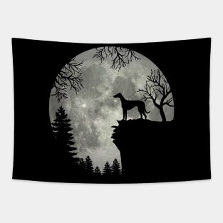 Grey Hound Dog And Moon Scary Halloween Tapestry