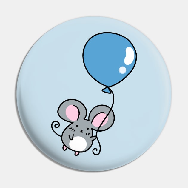 Blue Balloon Gray Mouse Pin by saradaboru