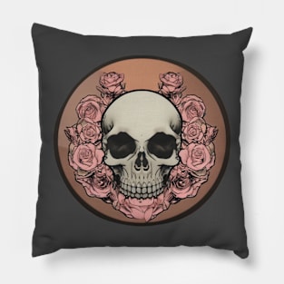 Skull with Roses Pillow