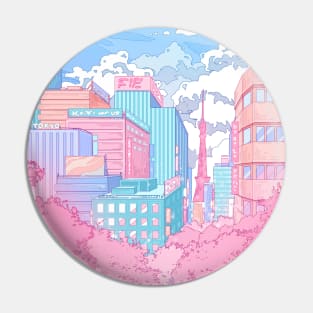 The  pastel Tokyo cityscape Pin