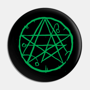 Necronomicon Occult Symbol Gothic Horror Distressed Design Pin