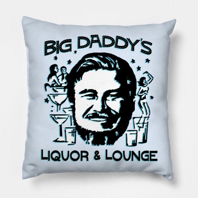 Big Daddy’s Liquor And Lounge Vintage Graphic Pillow by LittleBunnySunshine