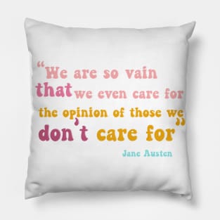 Jane Austen Rainbow Retro Text Quote Pillow