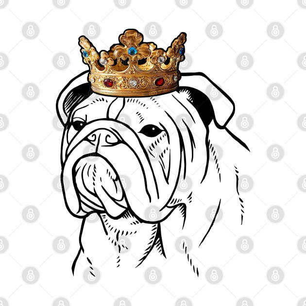 Bulldog Dog King Queen Wearing Crown by millersye