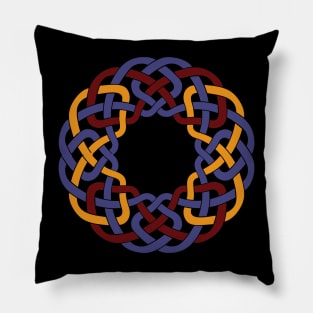 Red Yellow Blue Celtic Knot Circle Pillow