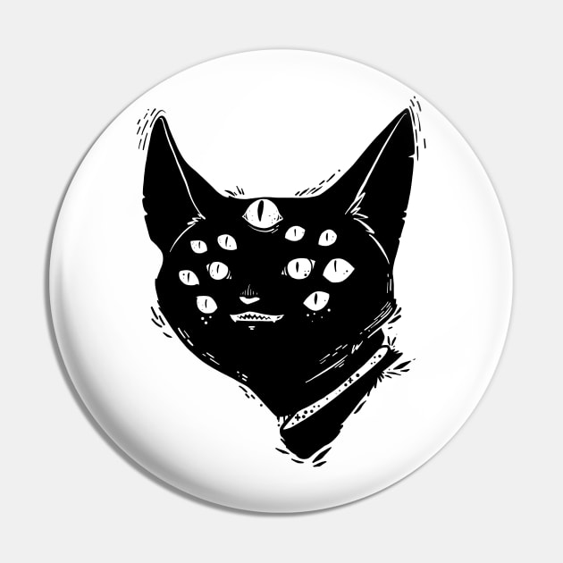 Strange Many Eyed Cat Creature, Weird Gothic Artwork Pin by cellsdividing