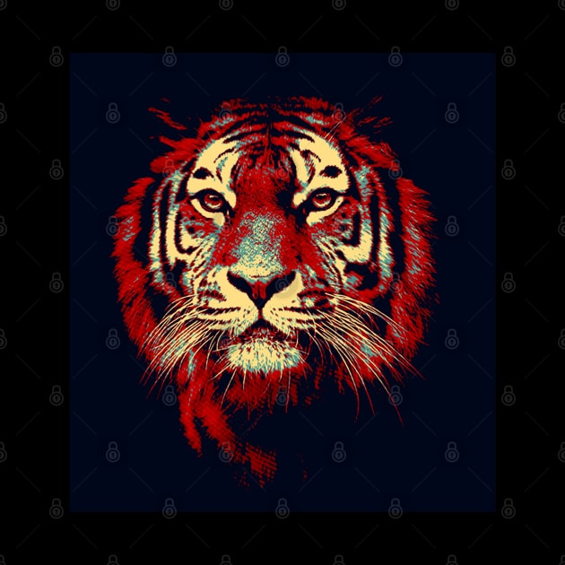 Tiger Head Pop art 2 by Korvus78