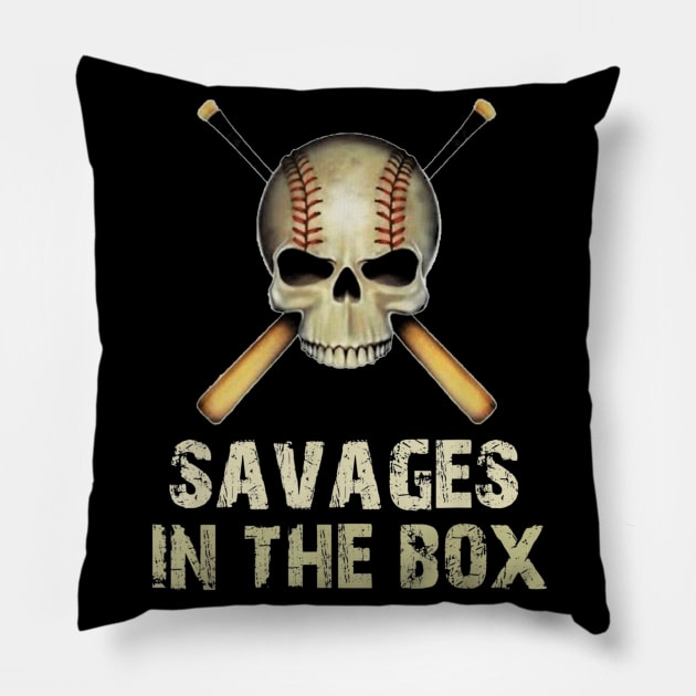 Savages In The Box T Shirt, Baseball Pillow by mlleradrian