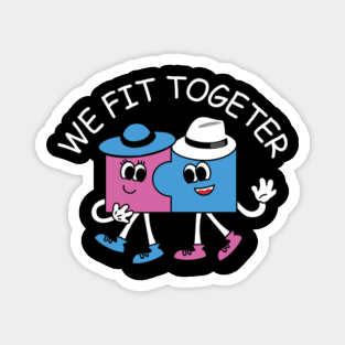 Cute Puzzle Couple Magnet