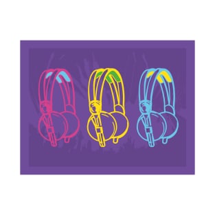 Multicoloured DJ Headphone Design T-Shirt