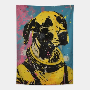 Vintage and vivid great dane dog astronaut portrait Tapestry
