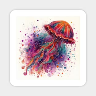 Psychedelic illustration of a jellyfish Magnet