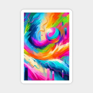 Abstract Colorful 90s Pattern Magnet