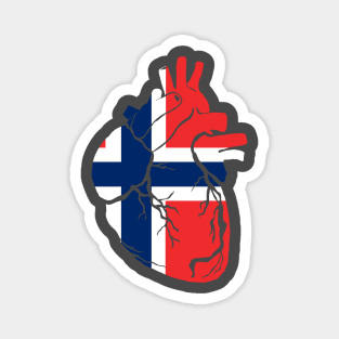 Anatomical heart design, Norwegian flag Magnet