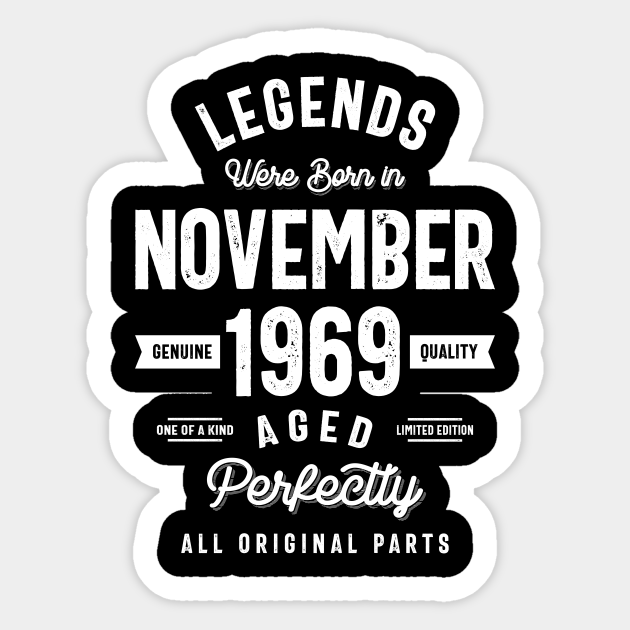 Vintage November Shirt 1969 Birthday Gift 50 Years 50 Years Old Birthday Aufkleber Teepublic De Harder still might be trying to think up those 50th birthday gifts for women, keeping in that's great! teepublic