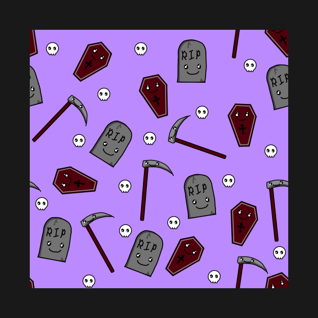 Kawaii Death Goth Pattern by RSewell